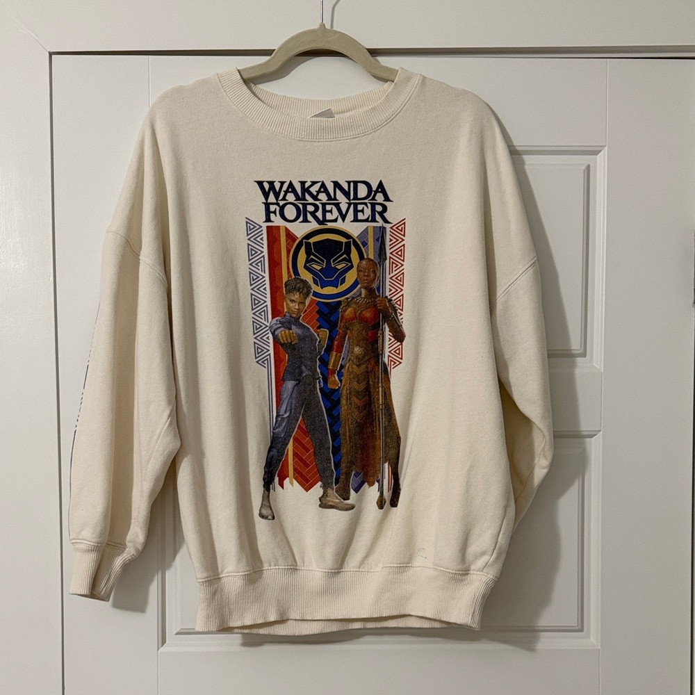 Marvel Wakanda Forever Cream Sweater